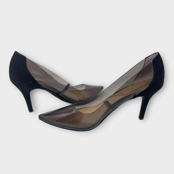 INC Zitah Womens Black Translucent Heel Sz 9 Pointed Toe Stiletto Pump Shoe - Picture 3 of 6